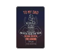 YZWRWRMKTB Dad Gift from Daughter Metal Tin Sign Rustic Wall Decor for Fathers Birthday Christmas To My Father Love You for Home Bedroom (8 X 12 inch)