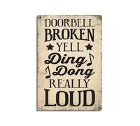 YZWRWRMKTB Vintage Humor Metal Sign Doorbell Out of Order Yell Loud Funny Warning Plaque Novelty Wall Decor for House Bar Garage Office Indoor Outdoor 8 X 12 inch