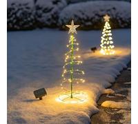 YZYOE LED Solar Alimentado árbol de Navidad luz cálida, Farola Decorada con Paisaje al Aire Libre en el Patio de Arte Hierro.