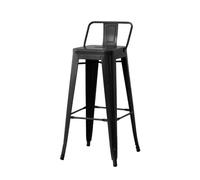 Z4T8M2K6G5 Sillas de Bar Silla Alta de Estilo Industrial, Barril Gasolina, Hierro, Barra Decorativa, taburetes Bar Retro, Restaurante(Negro)