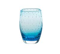 Zafferano Bolicante - Juego de 6 piezas de cristal hecho a mano, diseño de burbujas de aire, color aguamarina