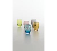 Zafferano Bolicante - Juego de 6 piezas de cristal hecho a mano, diseño de burbujas de aire, multicolor