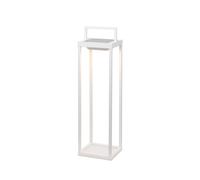 Zafferano - Farol solar para el hogar con 2 LED, 56,4 cm, 2 W, para pared y mesa, con batería y sensor crepuscular, color blanco