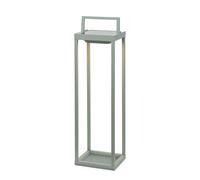 Zafferano - Farol solar para el hogar con 2 LED, 56,4 cm - Lámpara de pared y mesa a batería de 2 W con sensor crepuscular - Verde salvia