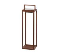 Zafferano - Farol solar para el hogar de 2 LED, 56,4 cm, lámpara de pared y mesa de 2 W con batería y sensor crepuscular - Corten