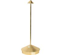 Zafferano, Lámpara Pina con Hoja Color Oro, Lámpara de Mesa Recargable e Inalámbrica con Control Táctil, Adecuada como Lámpara de Interior, Atenuador, 2200-3000 K, Altura 29 cm