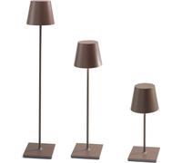 Zafferano, Lámpara Poldina XXL, Lámpara de Pie Recargable e Inalámbrica con Control Táctil, Adecuada para Interior y Exterior, Atenuador, 2700-3000 K, Altura Ajustable 69-150 cm, Color Corten