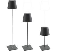 Zafferano, Lámpara Poldina XXL, Lámpara de Pie Recargable e Inalámbrica con Control Táctil, Adecuada para Interior y Exterior, Atenuador, 2700-3000 K, Altura Ajustable 69-150 cm, Color Gris Oscuro