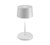 Zafferano, Lámpara Olivia Mini, Lámpara de Mesa Portátil y Recargable con Control Táctil, Adecuada para Interior y Exterior, Atenuador, 2700-3000 K, Altura 22 cm, Color Blanco