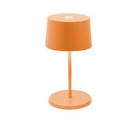 Zafferano, Lámpara Olivia Mini, Lámpara de Mesa Portátil y Recargable con Control Táctil, Adecuada para Interior y Exterior, Atenuador, 2200-3000 K, Altura 22 cm, Color Naranja