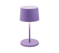 Zafferano, Lámpara Olivia Mini, Lámpara de Mesa Portátil y Recargable con Control Táctil, Adecuada para Interior y Exterior, Atenuador, 2700-3000 K, Altura 22 cm, Color Lila