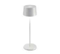 Zafferano, Lámpara Olivia Pro, Lámpara de Mesa Portátil y Recargable con Control Táctil, Adecuada para Interior y Exterior, Atenuador, 2700-3000 K, Altura 35 cm, Color Blanco