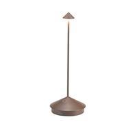 Zafferano, Lámpara Pina, Lámpara de Mesa Recargable e Inalámbrica con Control Táctil, Adecuada como Lámpara de Exterior, Atenuador, 2200-3000 K, Altura 29 cm, Color Corten