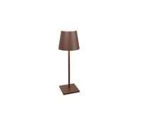 Zafferano, Lámpara Poldina L Desk, Lámpara de Mesa Portátil y Recargable con Control Táctil, Adecuada para Interior y Exterior, Atenuador, 2200-3000 K, Altura 49,7 cm, Color Corten