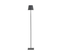 Zafferano, Lámpara Poldina L, Lámpara de Pie Recargable e Inalámbrica con Control Táctil, Adecuada para Interior y Exterior, Atenuador, 2200-3000 K, Altura Ajustable 52-122 cm, Color Gris Oscuro