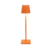 Zafferano, Lámpara Poldina Micro, Lámpara de Mesa Recargable e Inalámbrica con Control Táctil, Adecuada para Interior y Exterior, Atenuador, 2200-3000 K, Altura 27,5 cm, Color Naranja