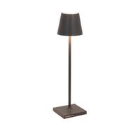 Zafferano Lámpara de mesa Poldina Micro, recargable e inalámbrica, táctil, 2200–3000K, gris oscuro