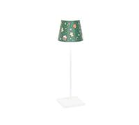 Zafferano, Lámpara Poldina Pro con Cover, Lámpara de Mesa Recargable e Inalámbrica con Control Táctil, Lámpara de Exterior, Atenuador, 2200-3000 K, Altura 38 cm, Color Blanco - Dulces de Navidad