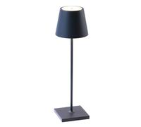 Zafferano, Lámpara Poldina Pro, Lámpara de Mesa Recargable e Inalámbrica con Control Táctil, Adecuada para Interior, Atenuador, 2200-3000 K, Altura 38 cm, Color Azul Acero, Amazon Exclusive