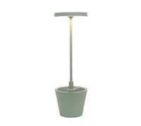 Zafferano, Lámpara Poldina Reverso, Lámpara de Mesa Recargable e Inalámbrica con Control Táctil, Adecuada para Interior y Exterior, Atenuador, 2200-3000 K, Altura 35 cm, Color Salvia