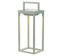 Zafferano - Lámpara solar para el hogar, modelo Home Solar 2, con 2 LEDs, de 37,3 cm. Lámpara de pared o de mesa, alimentada por batería, con sensor de luz crepuscular, en color verde salvia