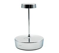 Zafferano, Lámpara Swap Mini con Acabado Cromo Brillante, Lámpara de Mesa Recargable e Inalámbrica con Control Táctil, Adecuada como Lámpara de Interior, Atenuador, 2700 K, Altura 14,8 cm