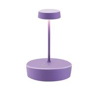 Zafferano, Lámpara Swap Mini, Lámpara de Mesa Recargable e Inalámbrica con Control Táctil, Adecuada para Interior y Exterior, Atenuador, 2700 K, Altura 14,8 cm, Color Lila