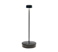 Zafferano, Lámpara Swap Pro, Lámpara de Mesa Portátil y Recargable con Control Táctil, Apta para Interior y Exterior, Atenuador, 2200-3000 K, Altura 29 cm, Color Negro