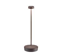 Zafferano, Lámpara Swap Pro, Lámpara de Mesa Recargable e Inalámbrica con Control Táctil, Adecuada para Interior y Exterior, Atenuador, 2700 K, Altura 32,5 cm, Color Corten