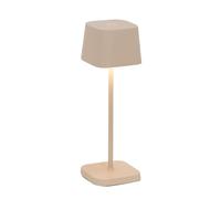 Zafferano, Ofelia Micro Lamp, Lámpara de Mesa Portátil y Recargable con Control Táctil, para Salón y Exterior, Atenuador, 2200-3000 K, Altura 20 cm, Color Arena
