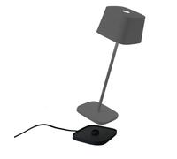 Zafferano Ofelia Pro Lámpara de mesa LED recargable y regulable en color gris oscuro - 2200-2700-3000 K - 9 horas de potencia máxima