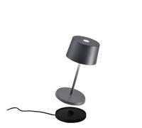Zafferano Olivia Mini lámpara de mesa - Lámpara LED recargable para exteriores - 22 cm - Gris