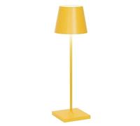 Zafferano, Poldina Pro, Lámpara de Mesa Recargable e Inalámbrica con Control Táctil, También Adecuada como Lámpara de Exterior, Atenuador, 2200-3000 K, Altura 38 cm, Color Ocre