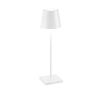 Zafferano, Poldina Pro, Lámpara de Mesa Recargable e Inalámbrica con Control Táctil, También Adecuada como Lámpara de Exterior, Atenuador, 2200-3000 K, Altura 38 cm, Color Blanco