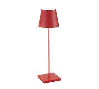 Lámpara de mesa Zafferano Poldina Pro - Lámpara LED recargable para exteriores - 38 cm - Roja