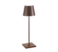 Zafferano Lámpara de mesa Poldina Pro recargable inalámbrica control táctil 38 cm Corten