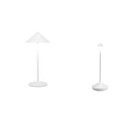 Zafferano, Set Lámparas Pina Pro + Pina L Desk, Lámparas de Mesa Recargables e Inalámbricas con Control Táctil, Adecuadas para Interior y Exterior, Atenuador, Color Blanco