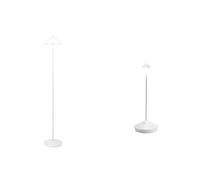 Zafferano, Set Lámparas Pina Pro + Pina XXL, Lámpara de Mesa y de Pie, Recargables e Inalámbricas con Control Táctil, Adecuadas para Interior y Exterior, Atenuador, Color Blanco