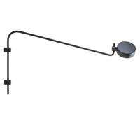 Lámpara De Pared Led Zafferano Super O Con Brazo Negro Recargable Y Regulable