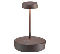 Zafferano Swap mini pro Corten lámpara de mesa LED recargable y regulable - 2200-2700-3000K 2W aluminio IP65