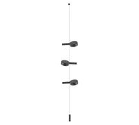 Lámpara Led Suspendida Zafferano Super O Negra Recargable Y Regulable - 3 Módulos De Luz