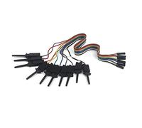 zalati Cables de puente Grabber 10 piezas Clip de gancho con rosca Dupont Pines de interfaz Cable USB para prueba de analizador lógico experimento electrónico