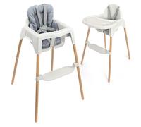 Zamboo Tronas de Bebé Ligeras con Cojín Reductor desde 6 Meses hasta 15 kg | Silla Alta Comedor Evolutiva solo 3,5 kg - Bandeja Extraíble Grande y Arnés de 5 Puntos | Portátil - Antivuelco - Gris