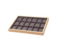 Zambuph Bandeja de almacenamiento de joyas, caja de joyería plana, marco de Para madera para organizador de cajones, soporte de exhibición apilable, caja organizadora de