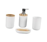 Zambuph Juego de accesorios de baño con portacepillos y dispensador de | esencial para un acabado elegante en hogares, hoteles, tocador de baño moderno, decoración de encimeras.