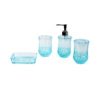 Zambuph Juego de accesorios de baño de lujo, jabonera, vaso para,Azul | dientes, dispensador de loción, vaso para enjuague bucal, jabonera de encimera premium