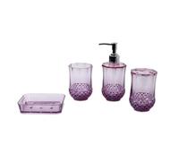 Zambuph Juego de accesorios de baño de lujo, jabonera, vaso para,Púrpura | dientes, dispensador de loción, vaso para enjuague bucal, jabonera de encimera premium