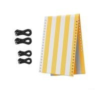 ZAMETTER Tela de repuesto para silla de 160 x 48 cm para tela de textileno con cuerdas elásticas para sillas antigravedad para reparación de tumbonas (rayas amarillas)