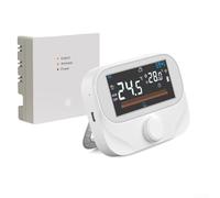 ZAMETTER Termostato de Caldera RF Inalámbrico Programable Controlador de Calefacción Central Control de Calefacción Reemplaza Termostatos de Habitación de Dial con Pantalla de Humedad Meteorológica