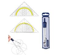 ZAMXHUG Compas de Puntas, Compás Escolar, Brújula Profesional,Compas Carpintero Scratch Compass Medidor de Distancia Cuero De Dibujo,Con 2 transportadores,para geometría,Dibujo y Dibujo